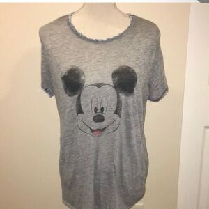Disney Gray Mickey Mouse Short Sleeve Tee